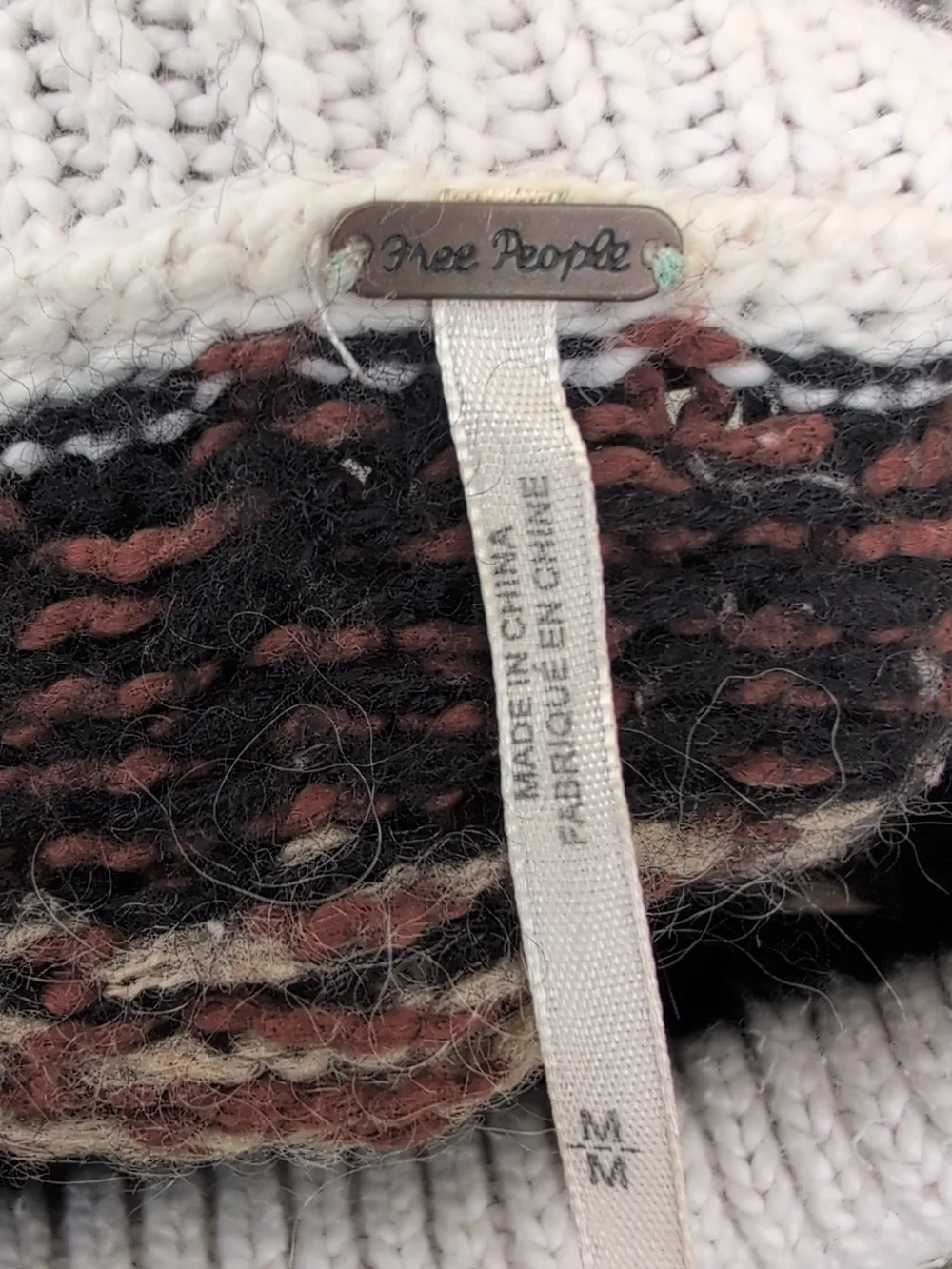 Free People Sweater Womens Medium Nordic Fairisle Chunky Knit Tunic Dress Casual